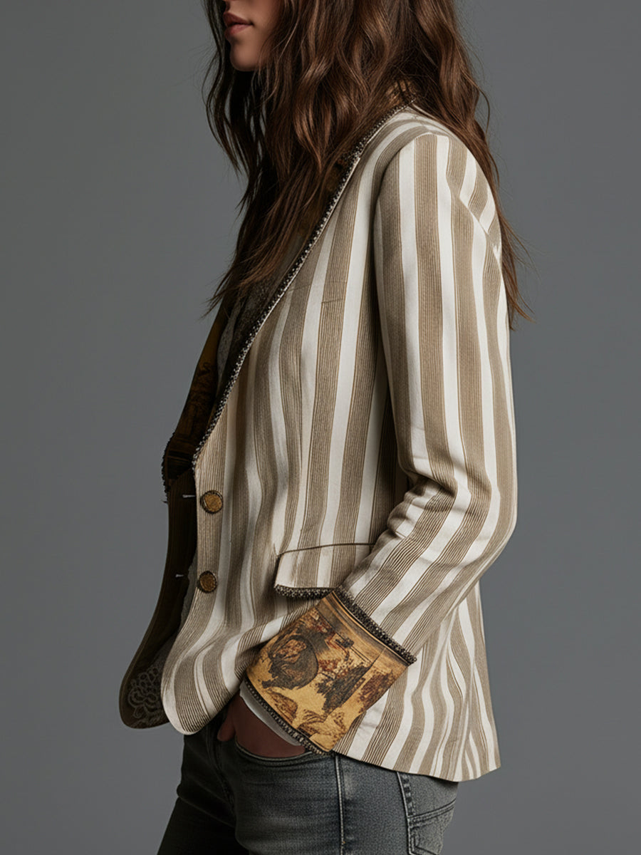 Alice | Striped Printed Blazer