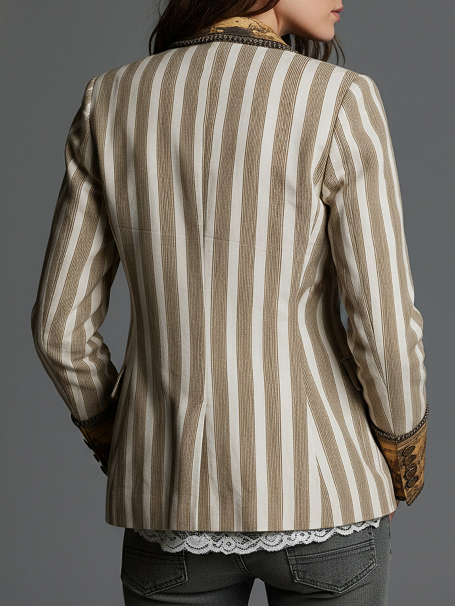 Alice | Striped Printed Blazer