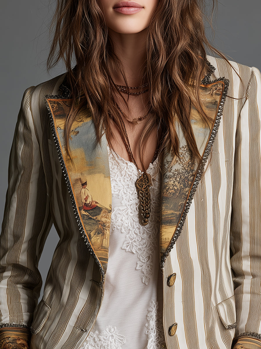 Alice | Striped Printed Blazer