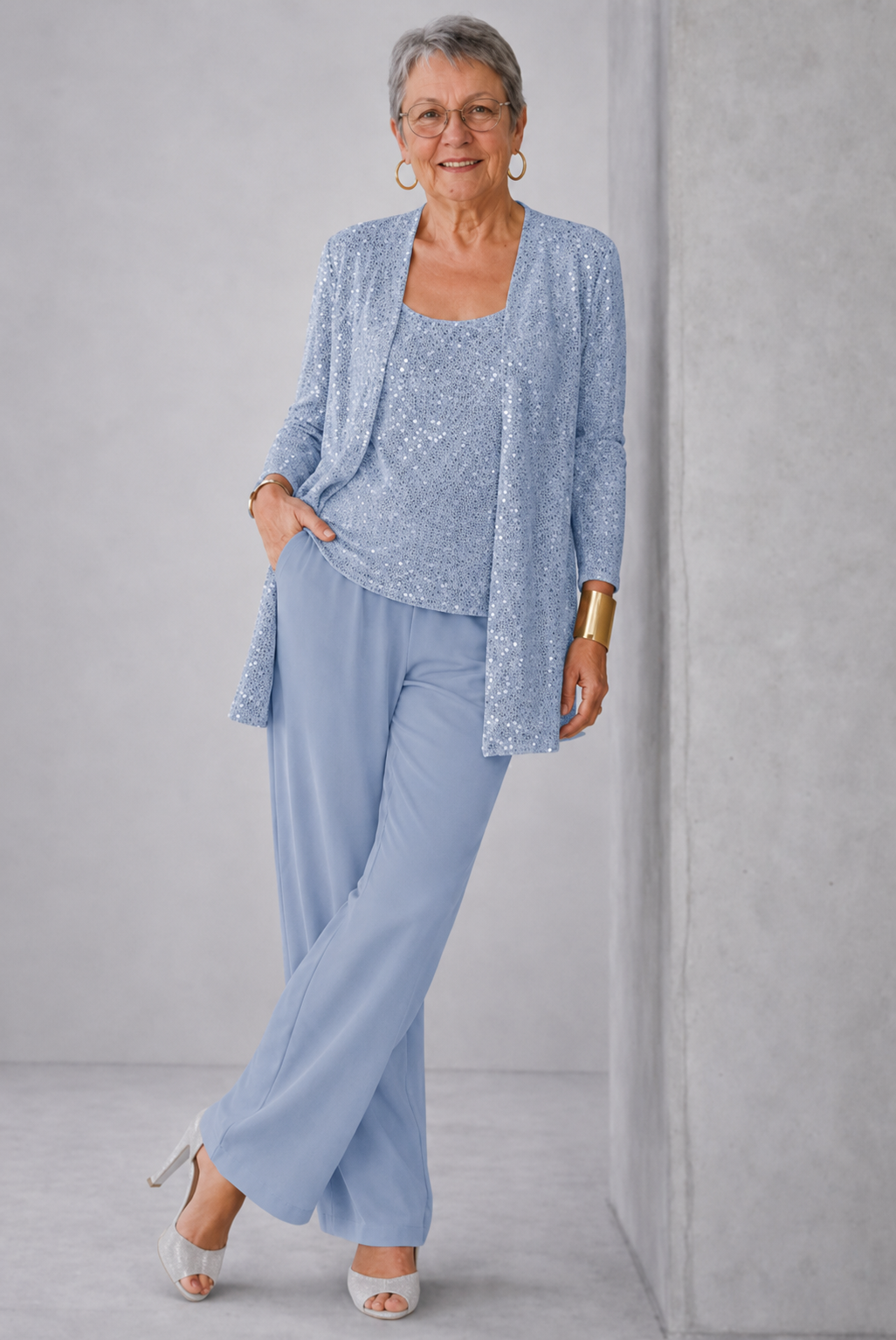 Luna | Elegant Layered Three-Piece Pants Set for Women