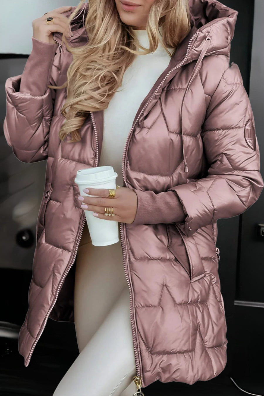 Mageina | Stylish winter coat with hood and lining