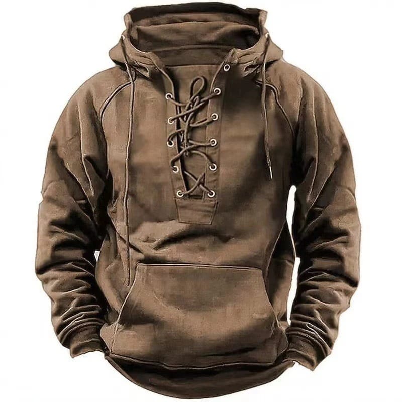 DUNCAN | Lace-up hoodie with a kangaroo pocket