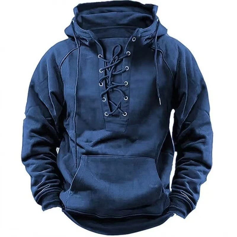 DUNCAN | Lace-up hoodie with a kangaroo pocket