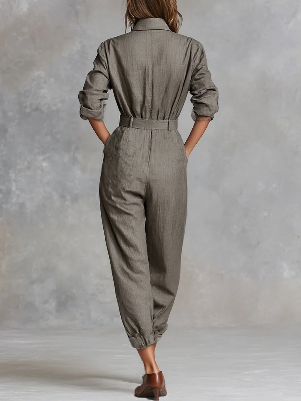 Marlene™ Collared Long-Sleeve Jumpsuit