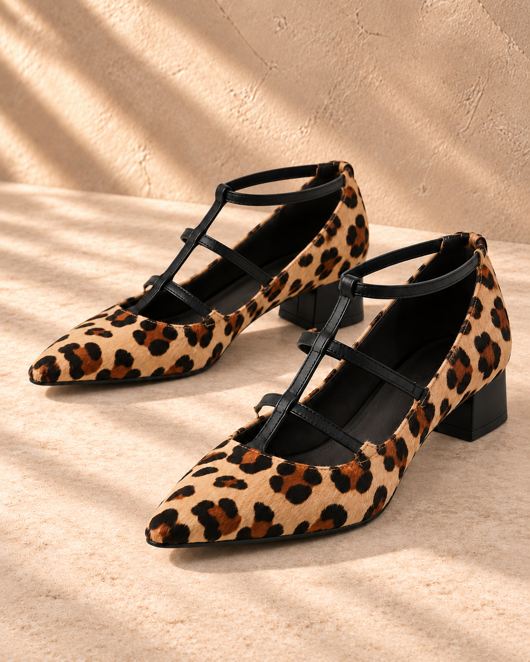 Bridget Leopard-Print Strappy Heels