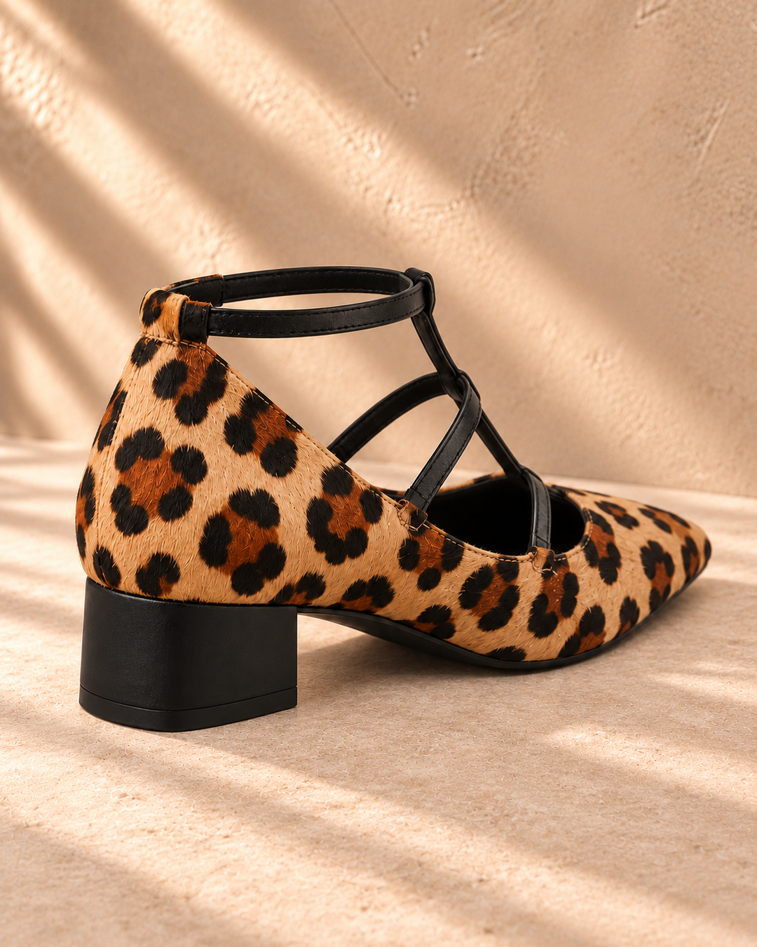Bridget Leopard-Print Strappy Heels