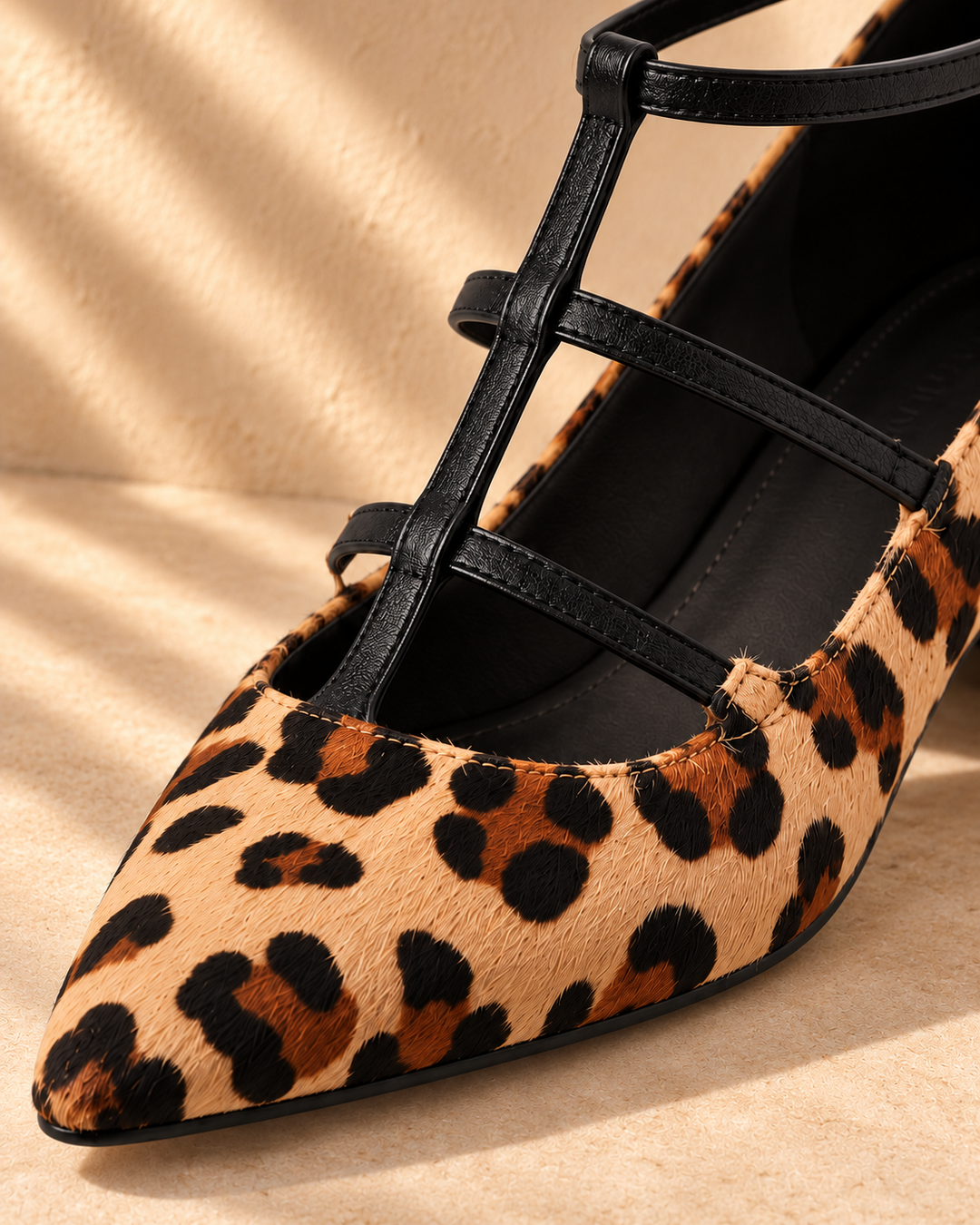 Bridget Leopard-Print Strappy Heels