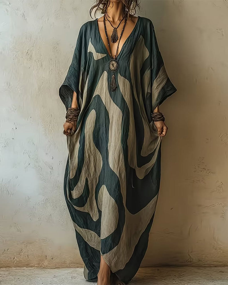 Frieda™ Abstract Print Kaftan Maxi Dress