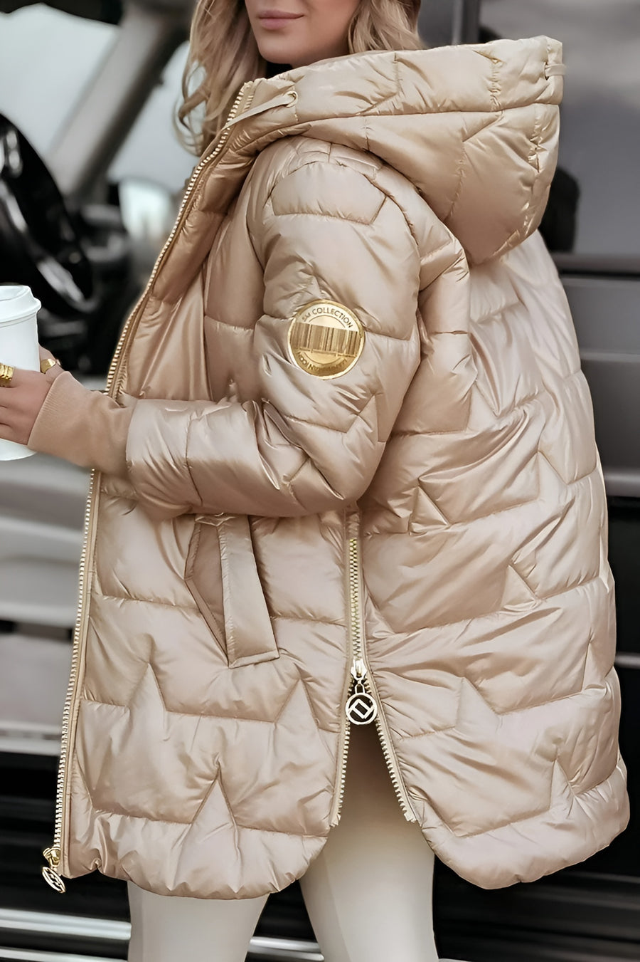 Mageina | Stylish winter coat with hood and lining