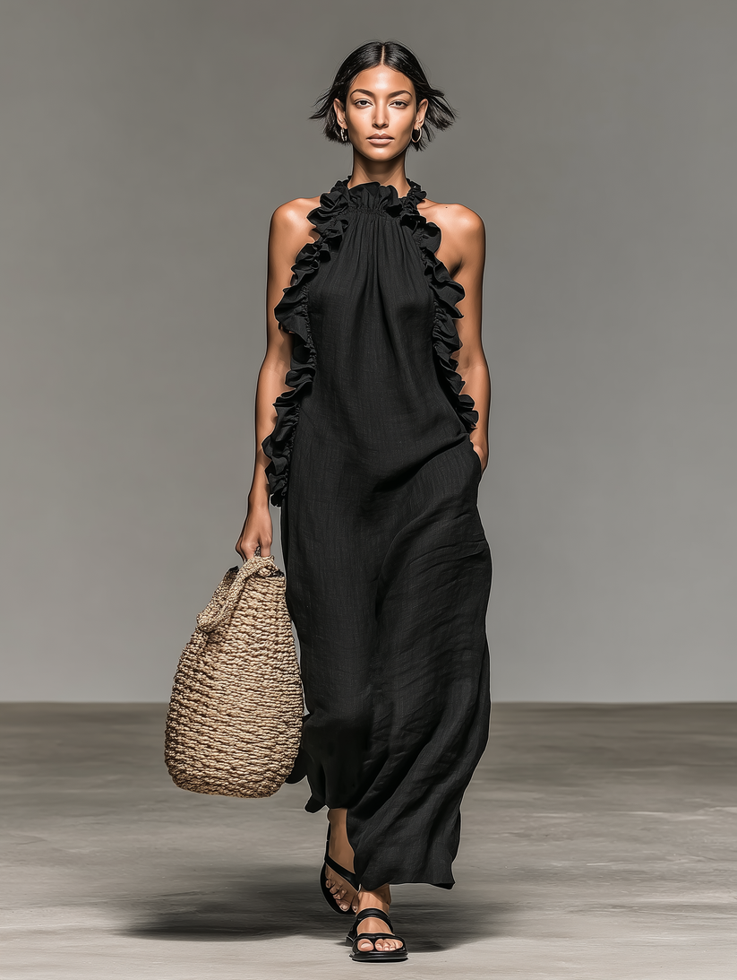 Jeanette™ Ruffle Trim Maxi Dress