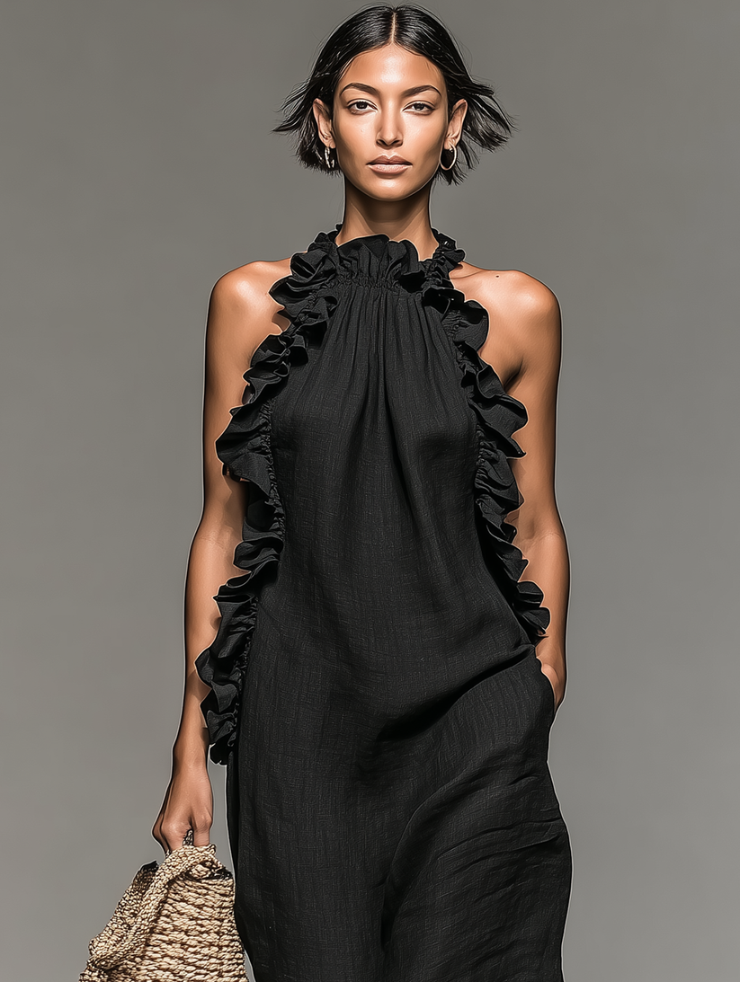 Jeanette™ Ruffle Trim Maxi Dress