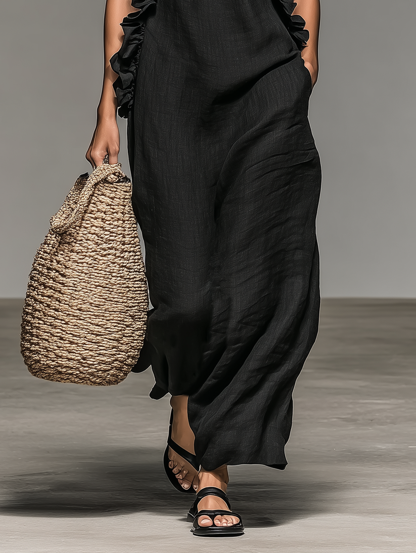 Jeanette™ Ruffle Trim Maxi Dress