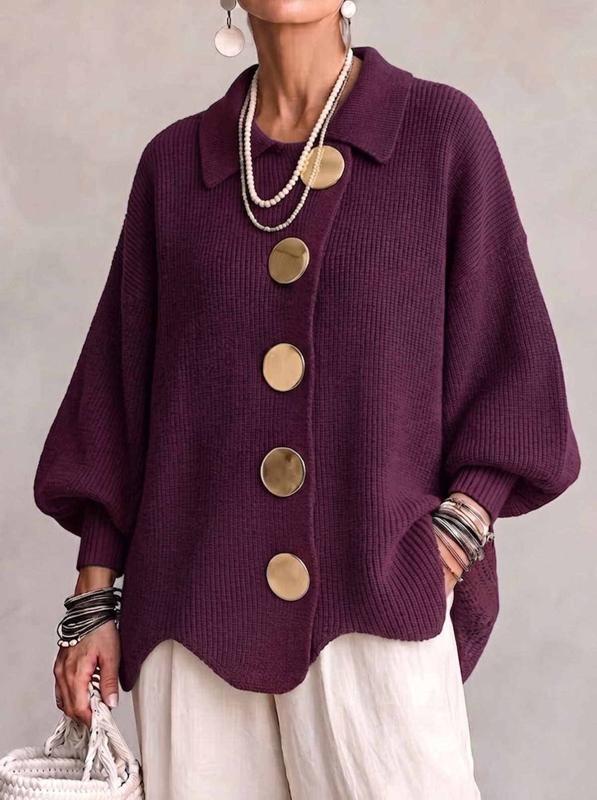 Josephine | Oversized Collared Cardigan