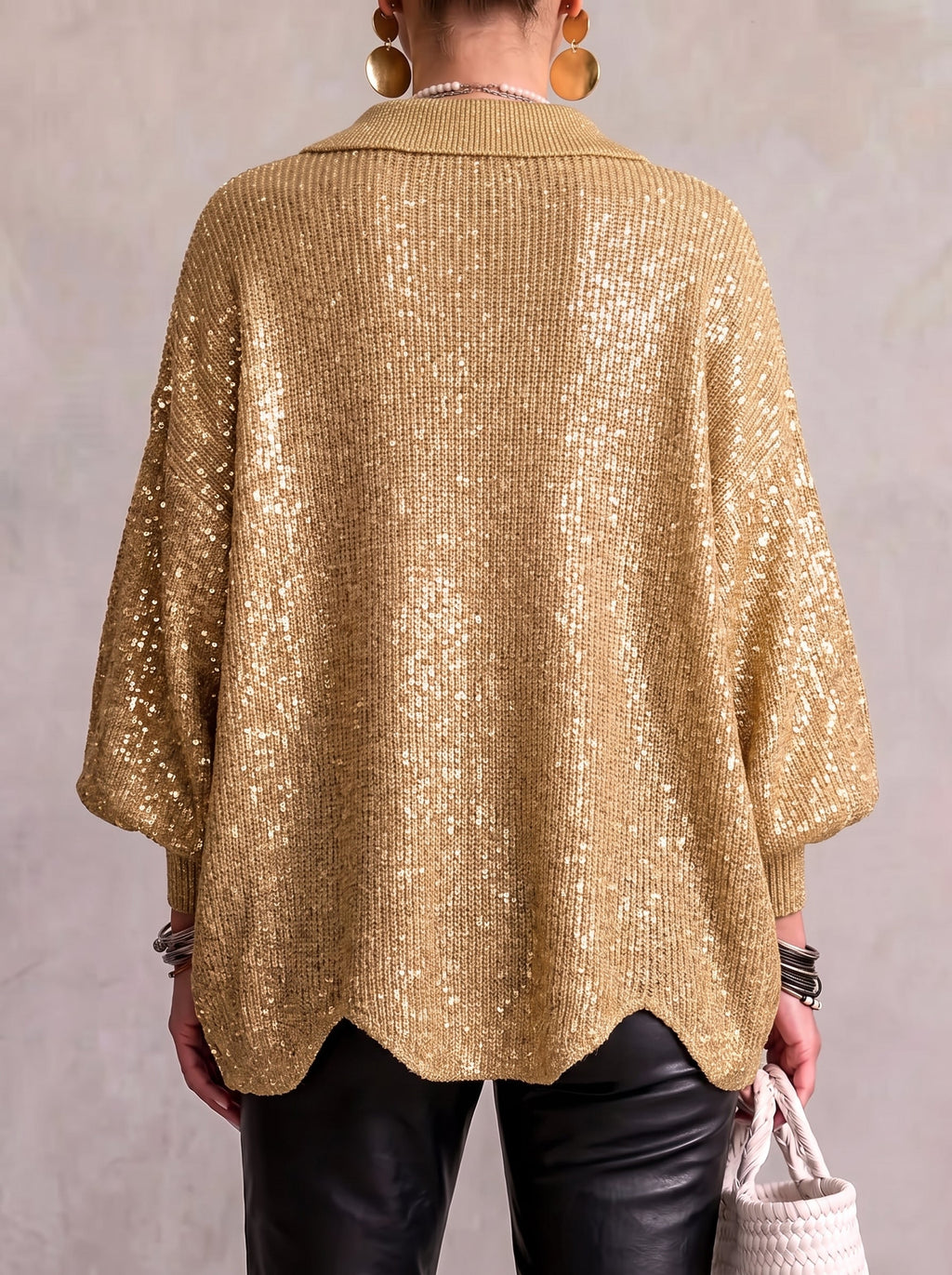Josephine | Oversized Collared Cardigan With Large Metal Buttons