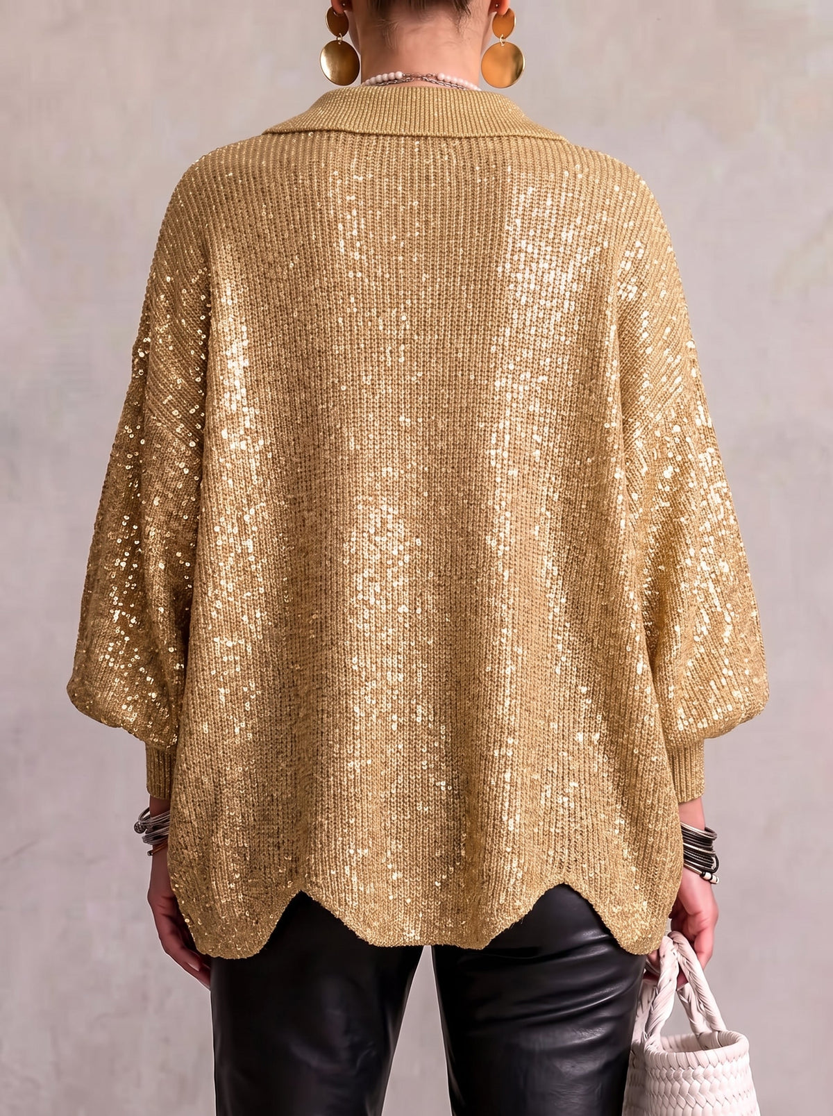Josephine | Oversized Collared Cardigan With Large Metal Buttons