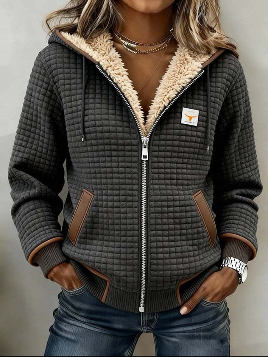 Penelope | Quilted Jacket Full-Zip Hooded Fleece