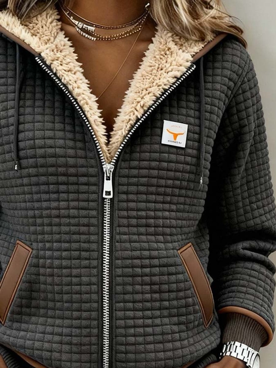 Penelope | Quilted Jacket Full-Zip Hooded Fleece