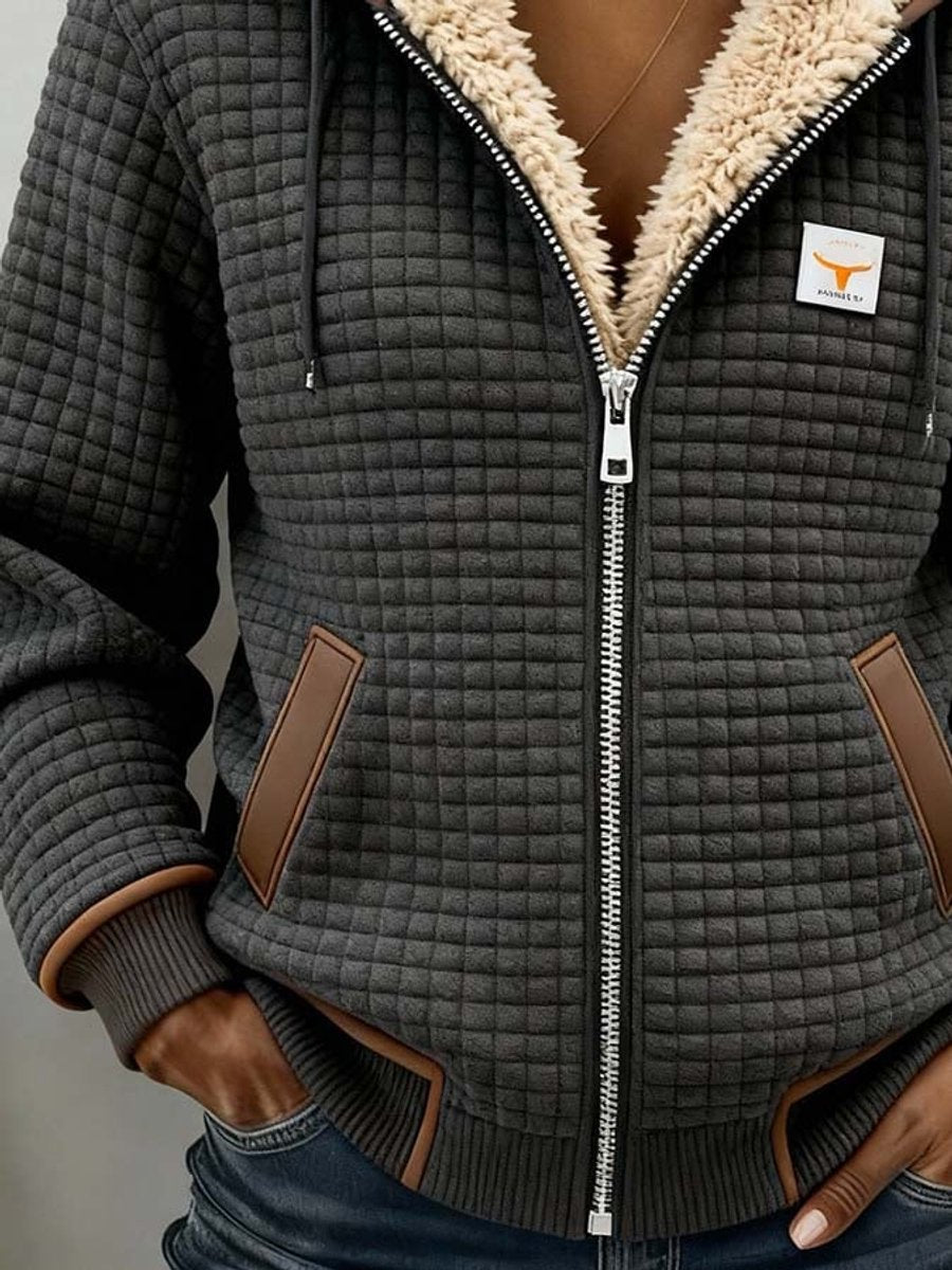 Penelope | Quilted Jacket Full-Zip Hooded Fleece