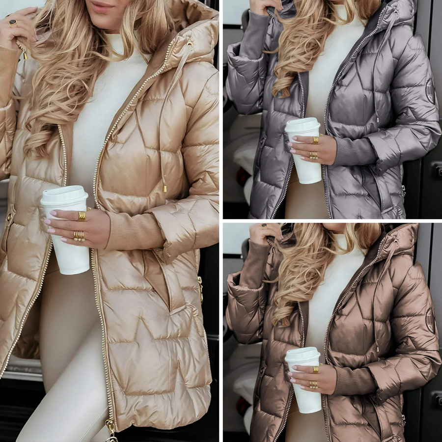 Mageina | Stylish winter coat with hood and lining
